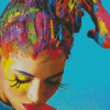 Rainbow Colorful Hair Lady Diamond Painting Art