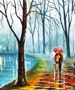 Rainy Alley By The Lake Art Diamond Painting Art