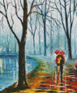Rainy Alley By The Lake Art Diamond Painting Art