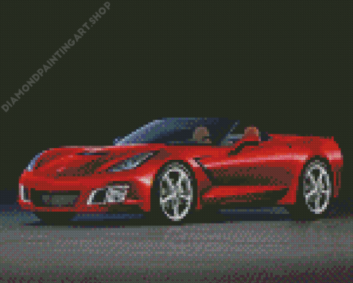 Red Saturn Sky Car Diamond Painting Art