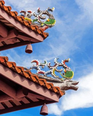 Roof Top Of Chinese Palace Diamond Painting Art