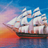 Sail Ship In Sea Diamond Painting Art