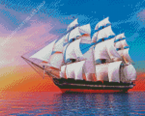 Sail Ship In Sea Diamond Painting Art