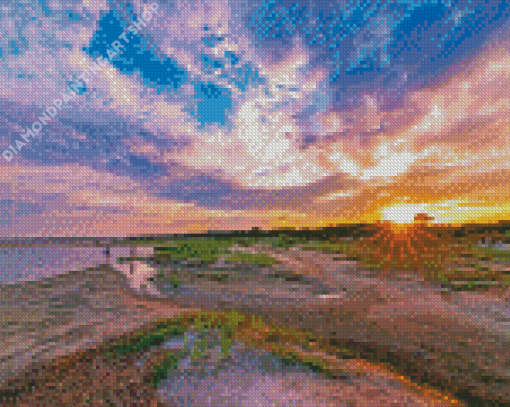 St Simons Island At Sunset Diamond Painting Art