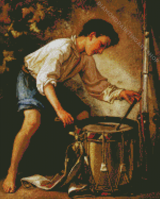Vintage Drummer Boy Diamond Painting Art