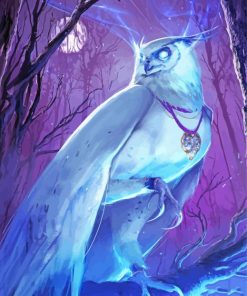 White Fierce Owl Bird Diamond Painting Art