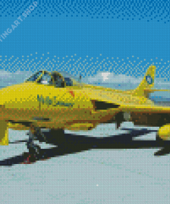 Yellow Hawker Hunter Diamond Painting Art