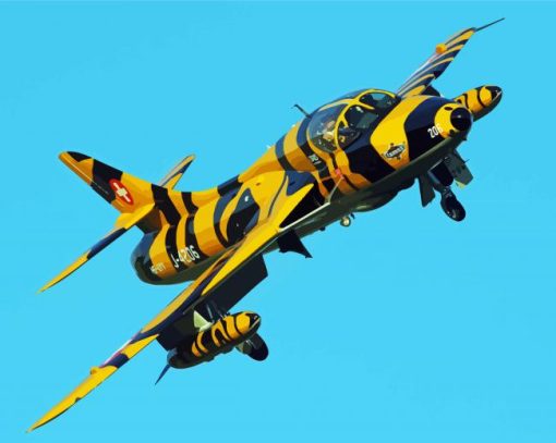 Yellow And Black Hawker Hunter Diamond Painting Art