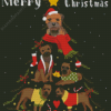 Border Terrier Christmas Tree Diamond Painting Art