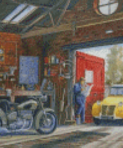 Car Garage Diamond Painting Art