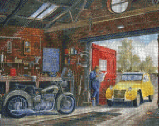 Car Garage Diamond Painting Art