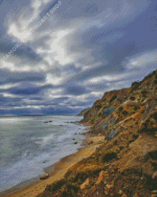 Cliffs Of Mohegan Beach Side Diamond Painting Art