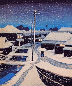 Evening Japanese Winter Diamond Painting Art