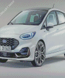 Fiesta ST White Car Diamond Painting Art