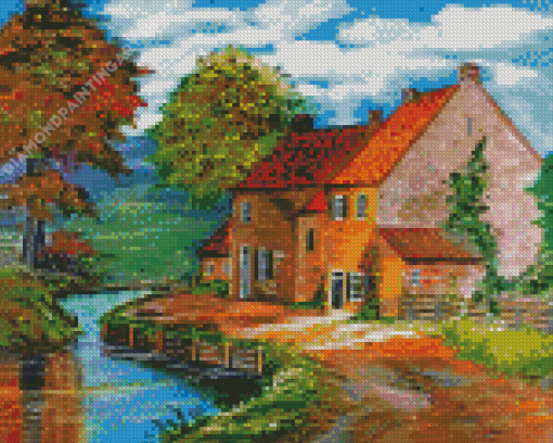 Germany Countryside Illustration Diamond Painting Art