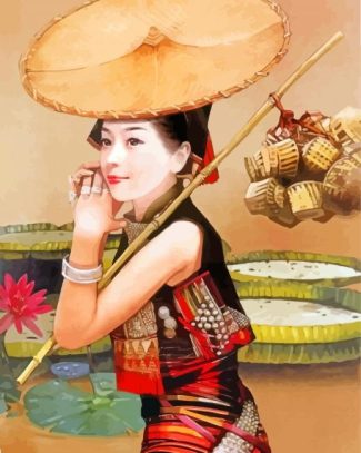 Girl In China Dress Art Diamond Painting Art