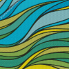 Illustration Colorful Sea Wave Diamond Painting Art