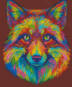 Abstract Colorful Neon Fox Diamond Painting Arts