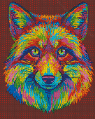 Abstract Colorful Neon Fox Diamond Painting Arts