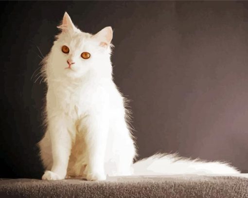 Cool White Cat Diamond Painting Art