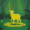 Cute Gold Deer Diamond Painting Art
