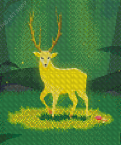 Cute Gold Deer Diamond Painting Art