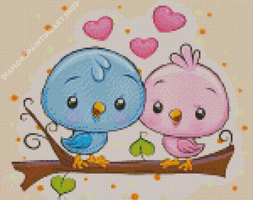 Cute Birds Diamond Painting Art