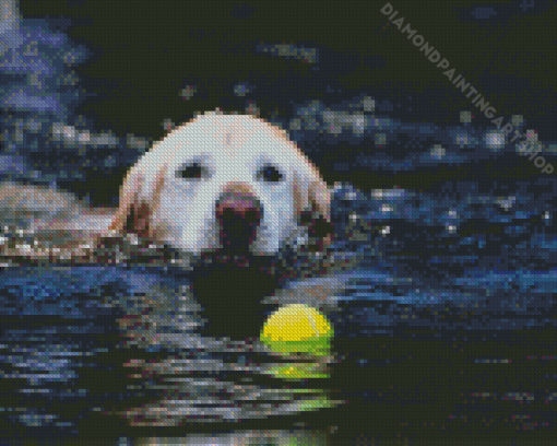 Cute Dog Swimming 5D Diamond Painting Art