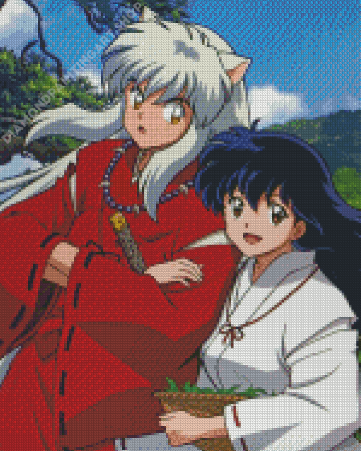 Cute Inuyasha And Kagome Diamond Painting Art