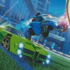 Green And Blue Cars Rocket League Diamond Painting Art