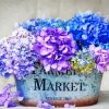 Hydrangea Pretty Basket Flowers Vase Spring Diamond Painting Art