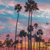 Palm Trees California Sunset Diamond Painting Art