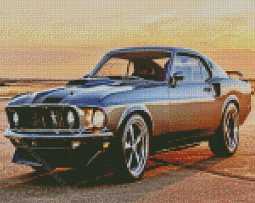 1969 Ford Mustang Fastback Diamond Painting Art