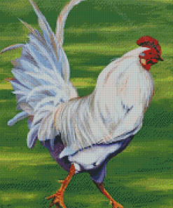 Big White Rooster Diamond Painting Art