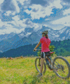 Bike In Mountain Landscape Diamond Painting Art