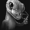 Black And White Gecko With Glasses Diamond Painting Art