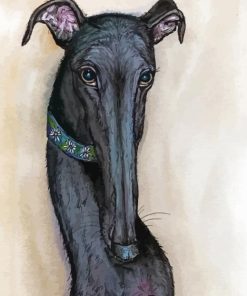 Black Greyhound Diamond Painting Art