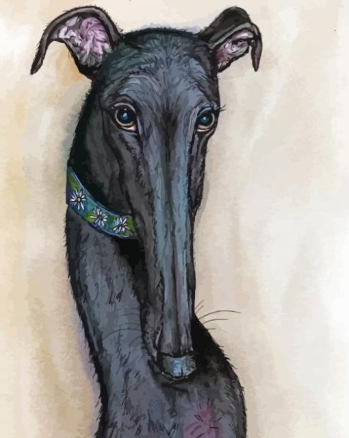 Black Greyhound Diamond Painting Art