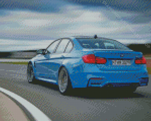 Blue BMW M3 F80 Car Diamond Painting Art