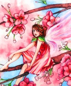 Fairy With Flowers Diamond Painting Art