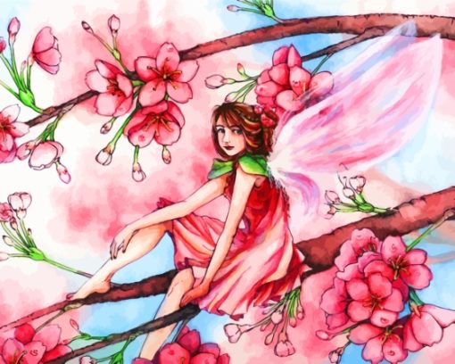 Fairy With Flowers Diamond Painting Art