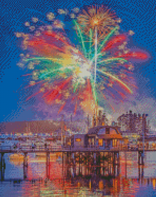 Fireworks In Boothbay Harbour Diamond Painting Art