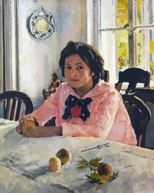 Girl With Peaches Serov Diamond Painting Art