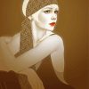 Illustration Flapper Lady Diamond Painting Art