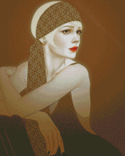 Illustration Flapper Lady Diamond Painting Art