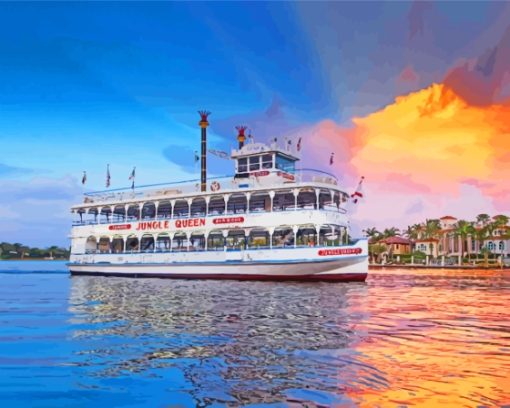 Jungle Queen Riverboat Diamond Painting Art