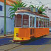 Lisbon Tram Illustration Diamond Painting Art