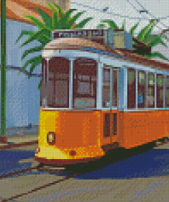 Lisbon Tram Illustration Diamond Painting Art