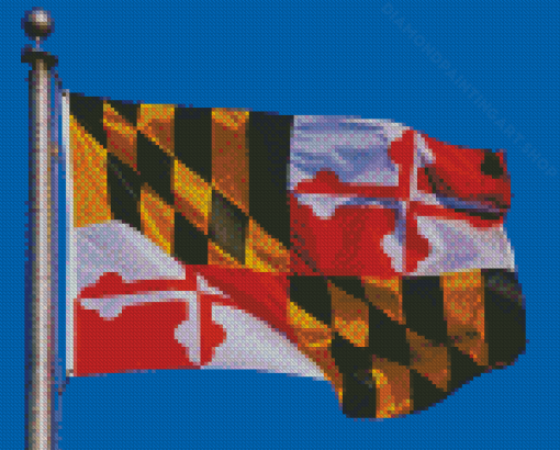 Maryland Flying Flag Diamond Painting Art