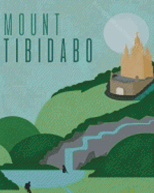 Mount Tibidabo Poster Diamond Painting Art